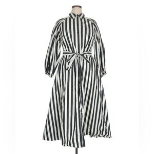 KATE SPADE - Black and White Striped Maxi Dress - size XL